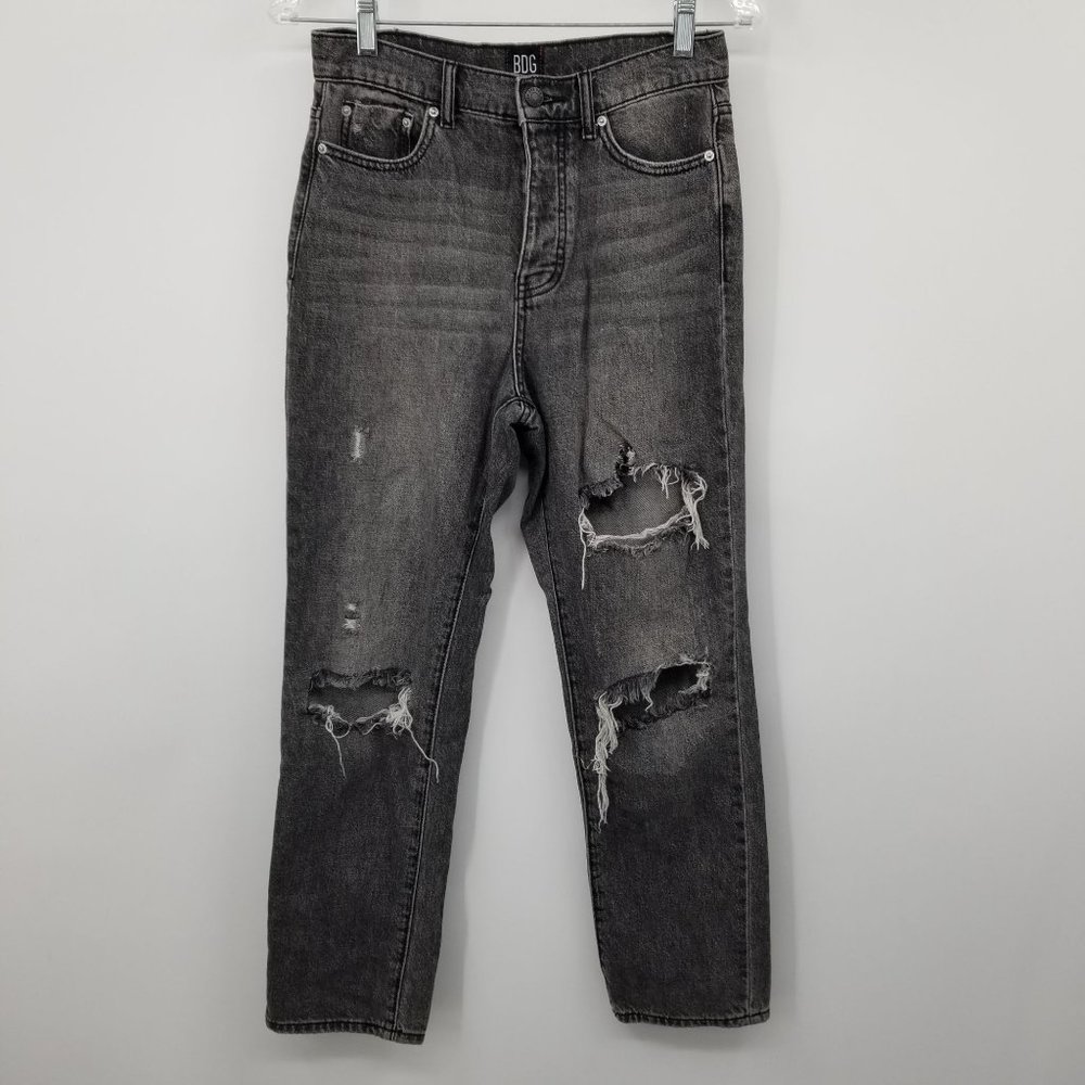 BDG Urban Outfitters Slim Straight Grey Wash Distressed Jeans Size 26